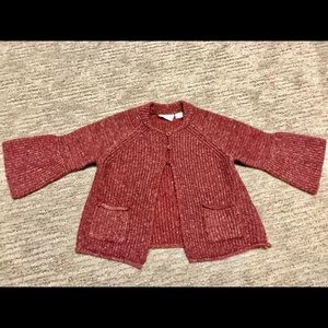 Zara toddler girls bell sleeve knit cardigan